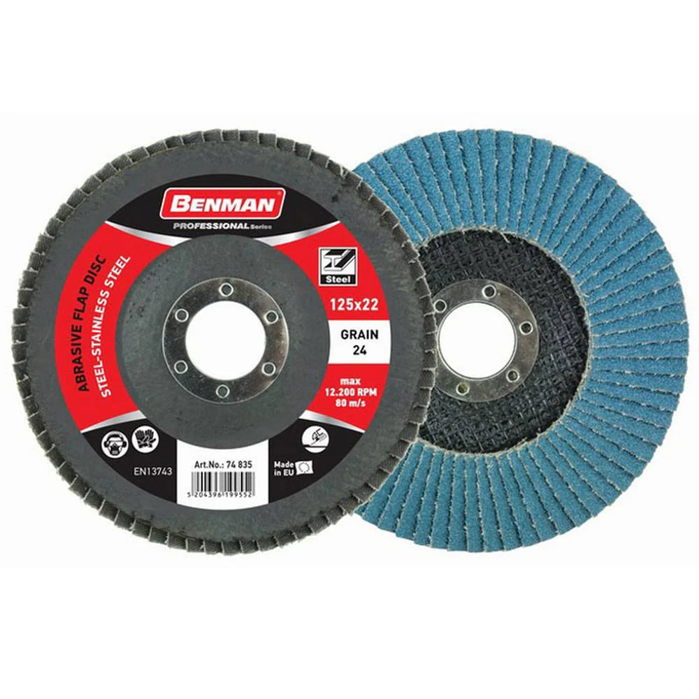 BENMAN ABRASIVE FLAP DISC, STANDARD LINE, DEPRESSED 115X100