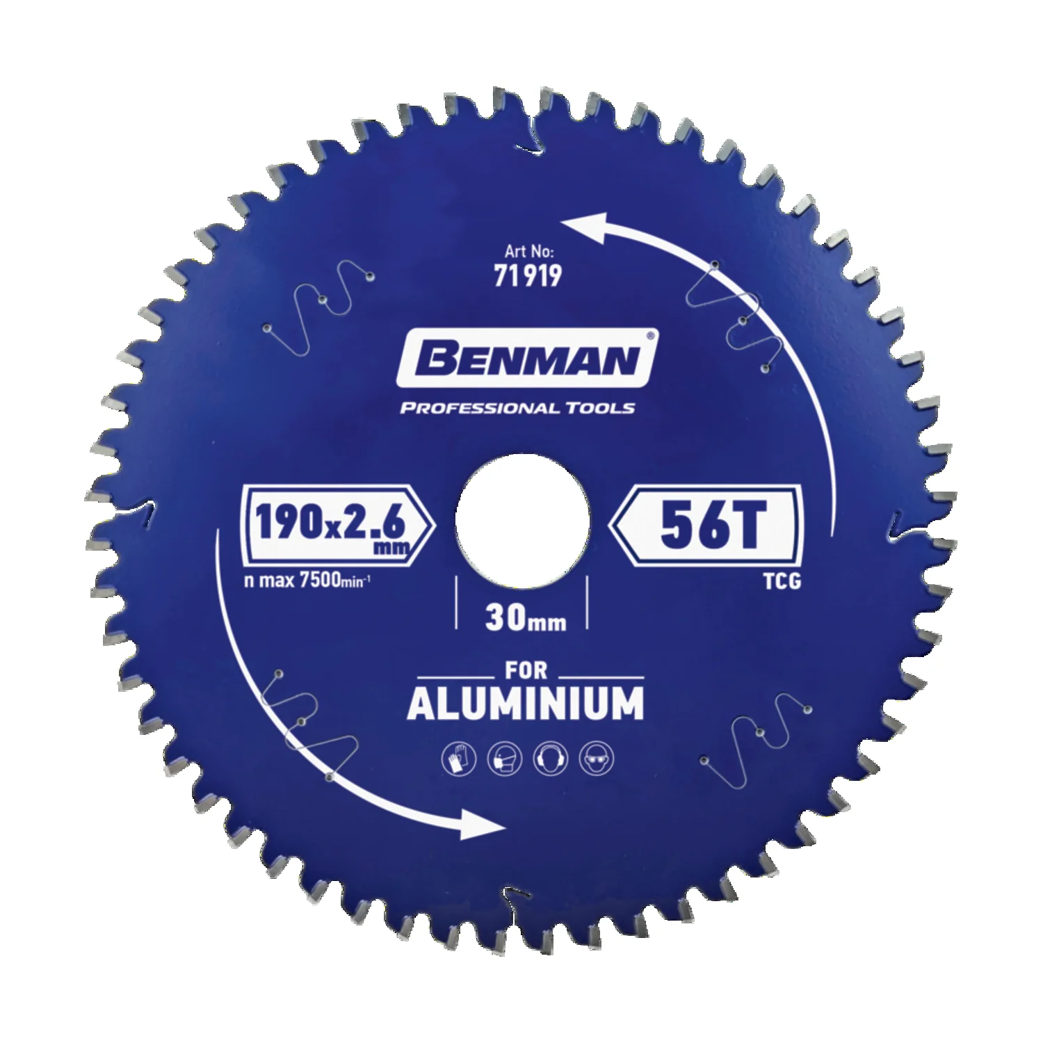 BENMAN CIRCULAR SAW BLADE ALUMINUM 190X2.6MM/30MM 56T