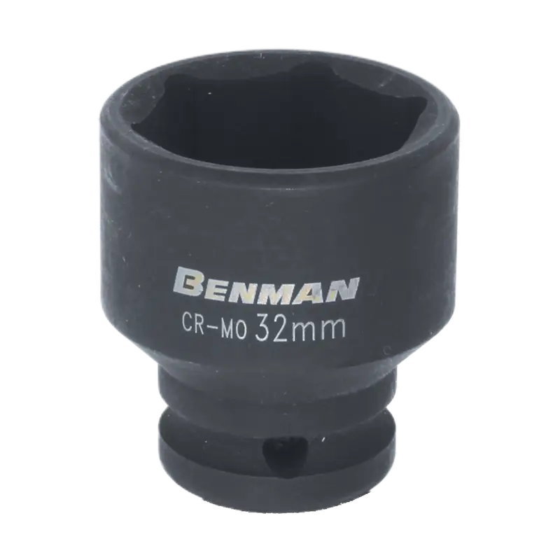 BENMAN IMPACT SOCKET, BLACK, 1/2", 38MML, 27MM