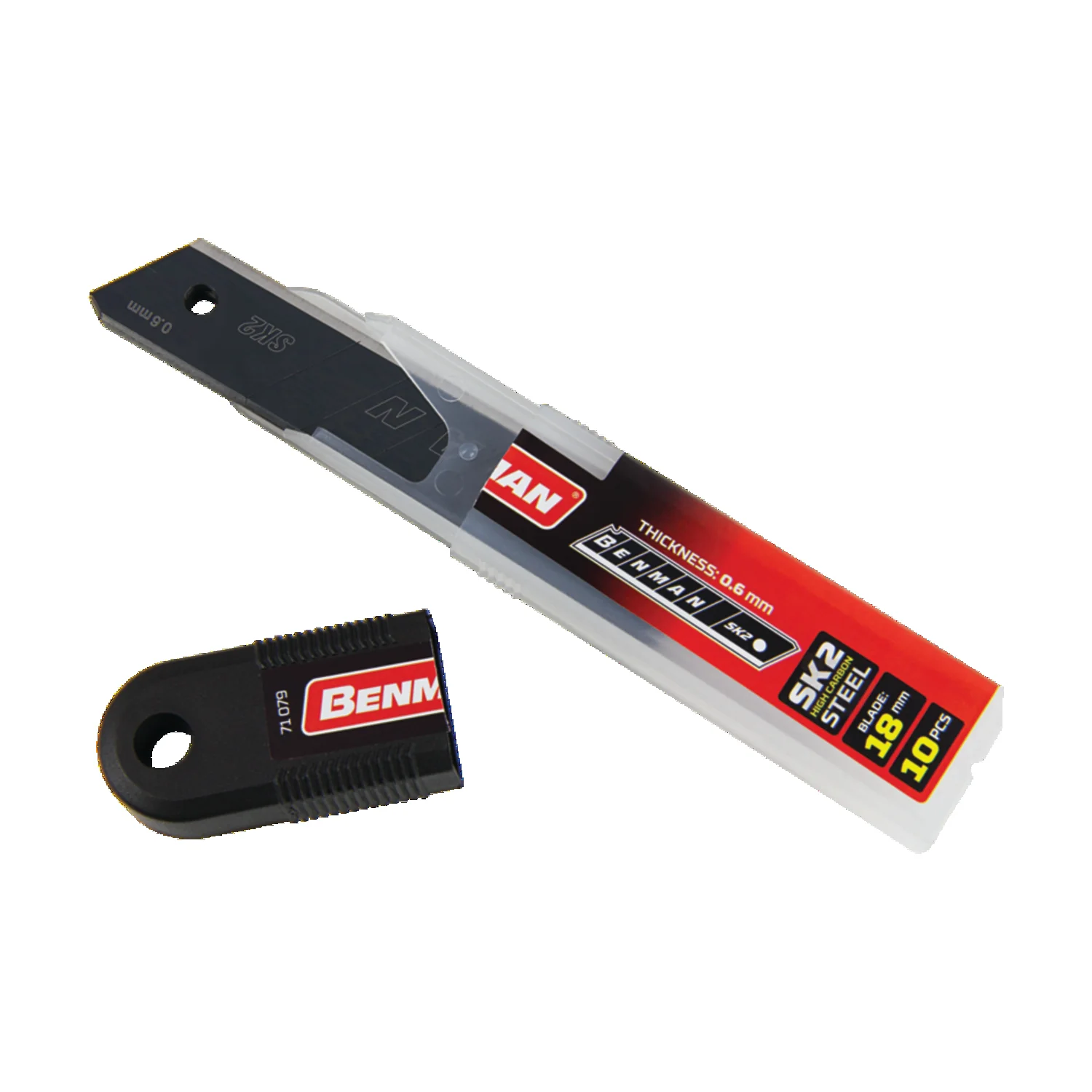 BENMAN SPARE BLADES BLACK FOR UTILITY KNIFE 18X0,6MM, (10PCS)