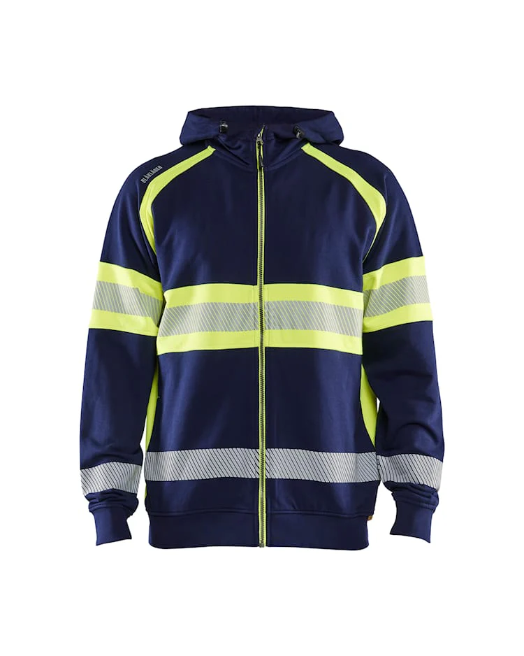 BLAKLADER HI-VIS HOODIE NAVY BLUE/HI-VIS YELLOW