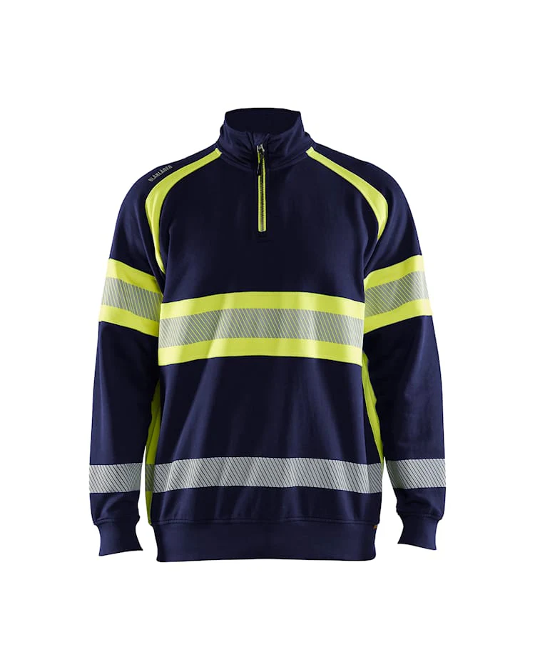 BLAKLADER HI-VIS SWEATER NAVY BLUE/HI-VIS YELLOW