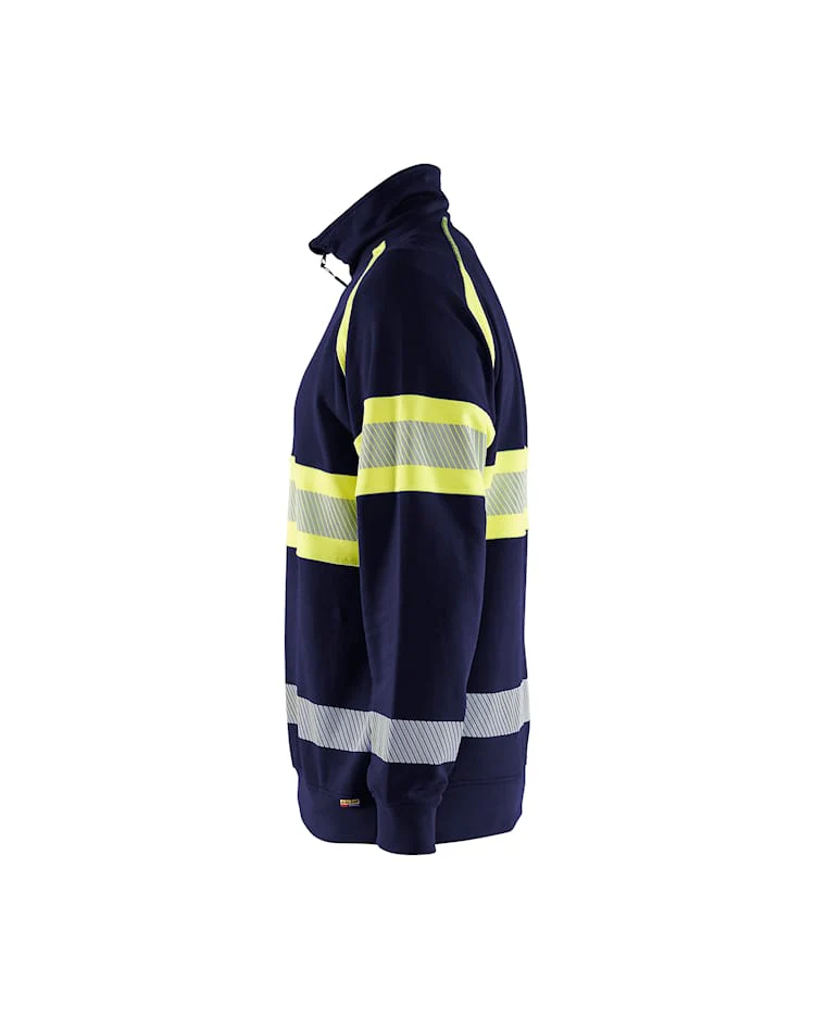 BLAKLADER HI-VIS SWEATER NAVY BLUE/HI-VIS YELLOW - Image 3