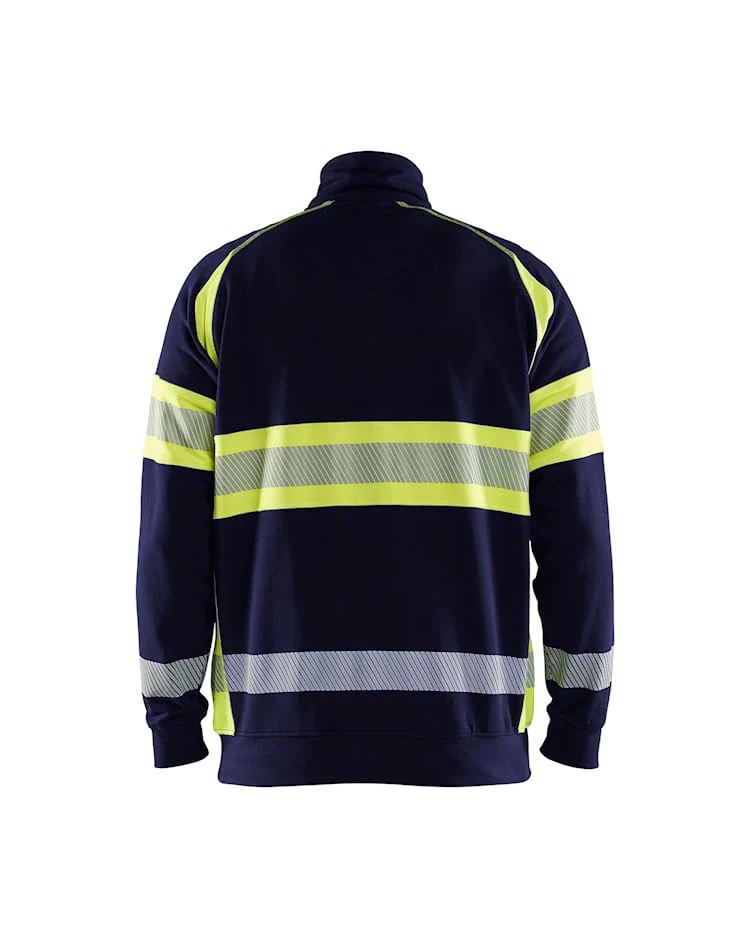 BLAKLADER HI-VIS SWEATER NAVY BLUE/HI-VIS YELLOW - Image 4