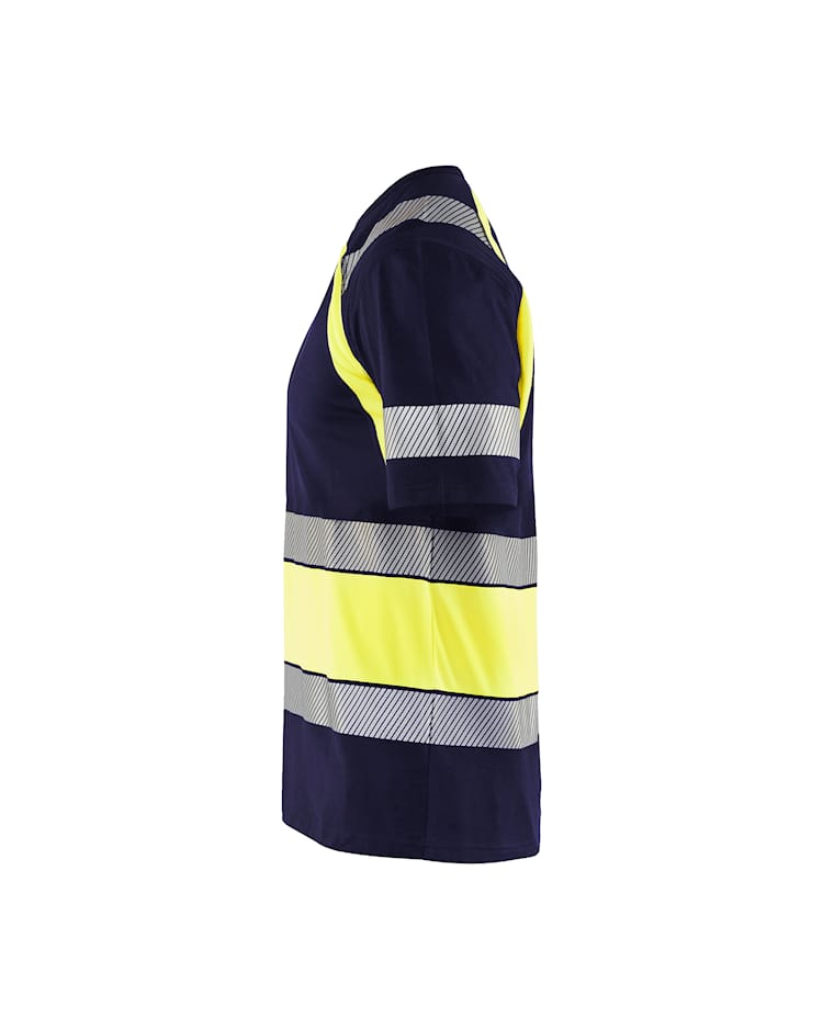BLAKLADER HI-VIS T-SHIRT NAVY BLUE/HI-VIS YELLOW - Image 2