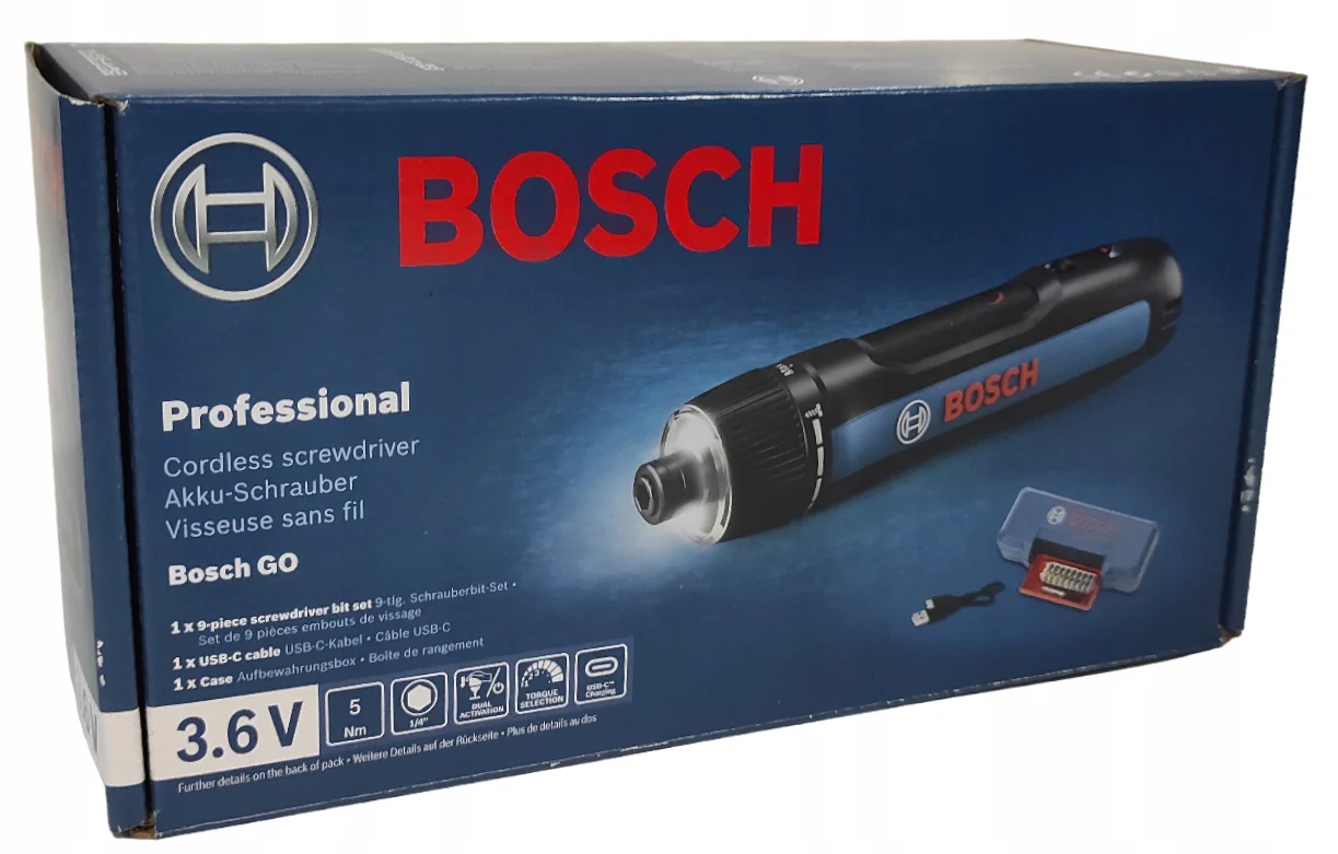 BOSCH GO 3.6V CORDLESS SCREWDRIVER WITH 8 PIECE ACCESSORY KIT - Image 3