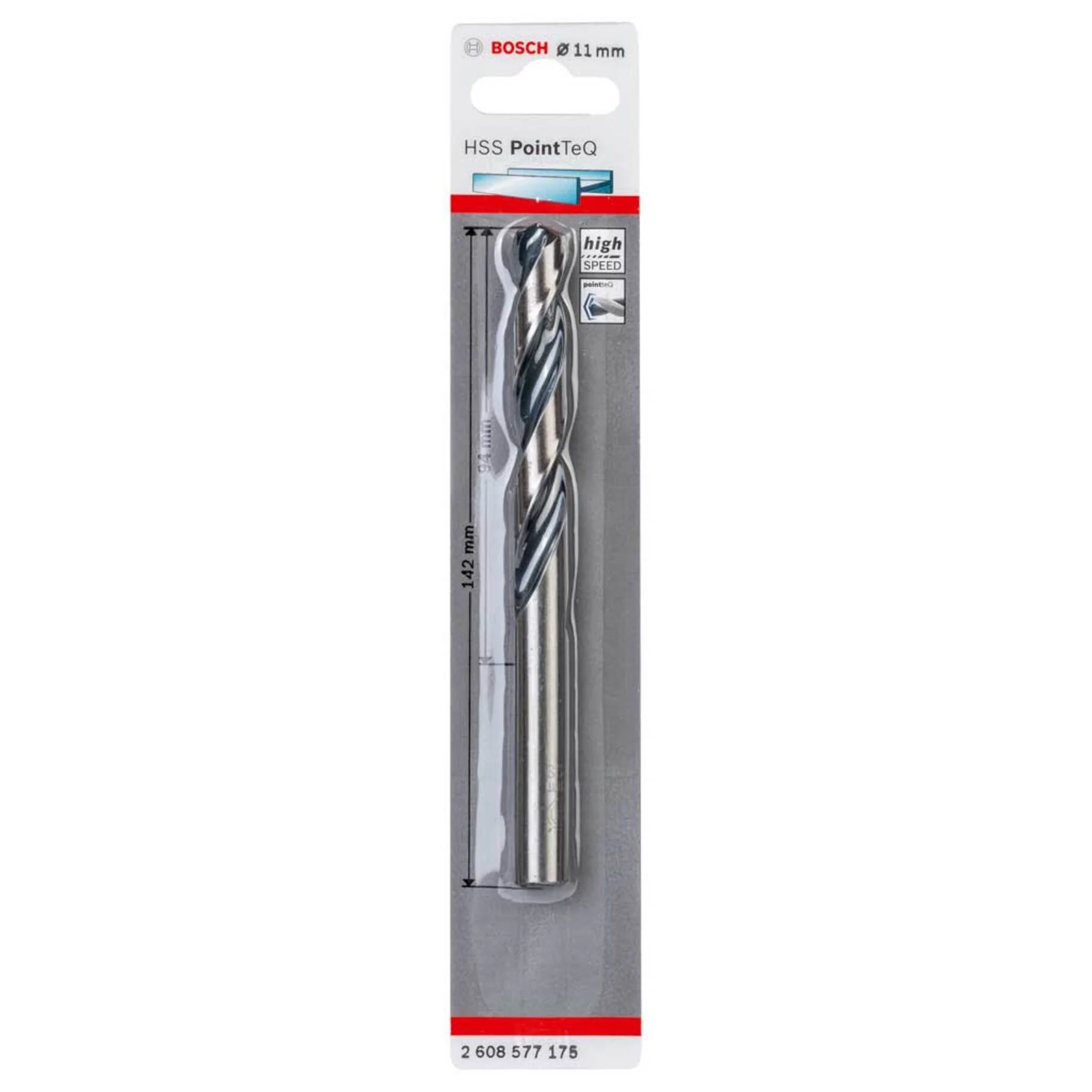 BOSCH HSS POINTTEQ DRILL BIT 11 X 142MM HSS-R - Image 2