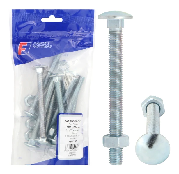 CARRIAGE BOLT ZP M12X150 BAG 5