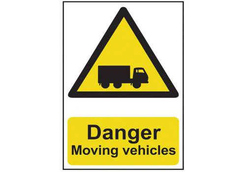 DANGER MOVING VEHICLES - PVC (400 X 600MM)