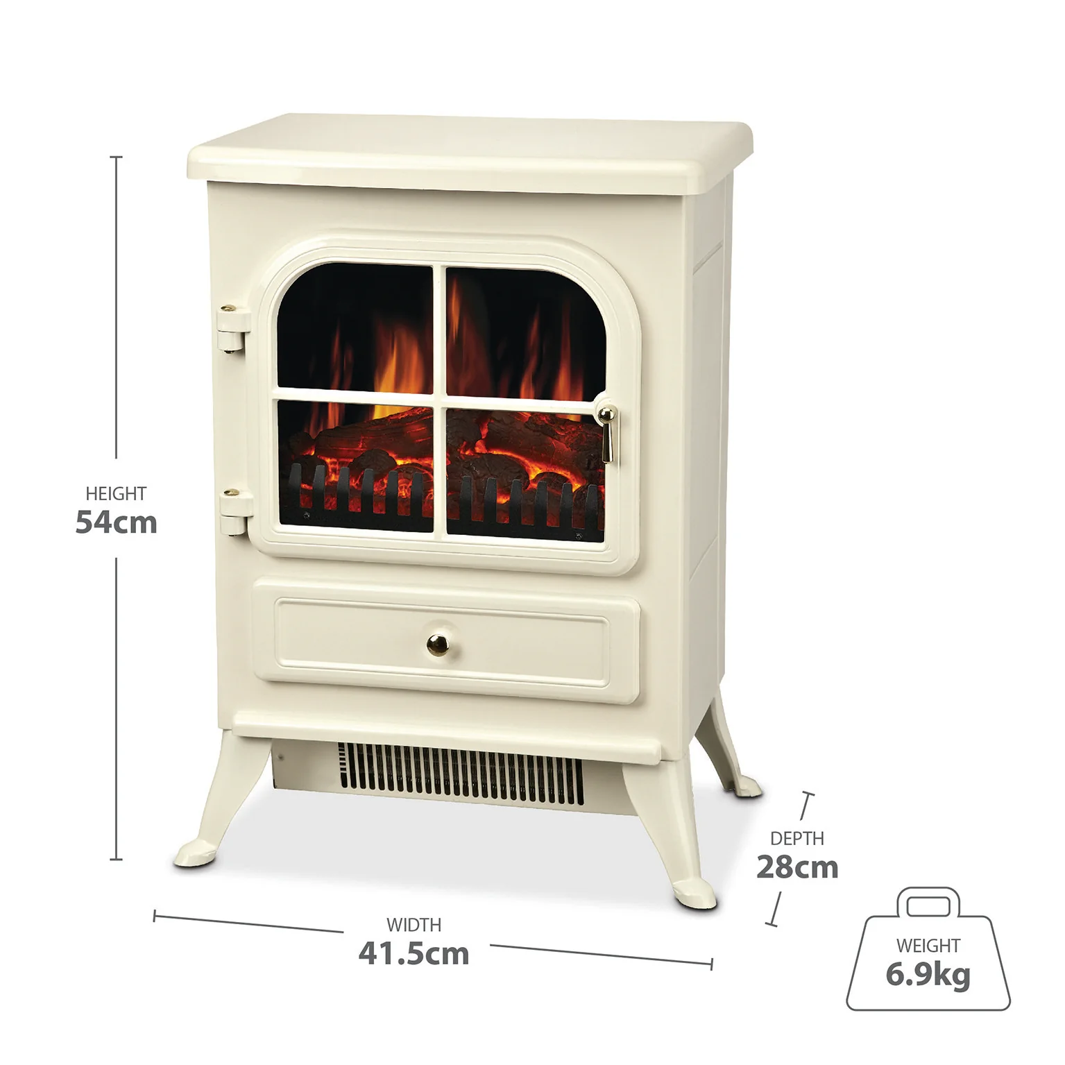 DE VIELLE CLASSIC ELECTRIC STOVE CREAM 1800W (LED BULB) - Image 2