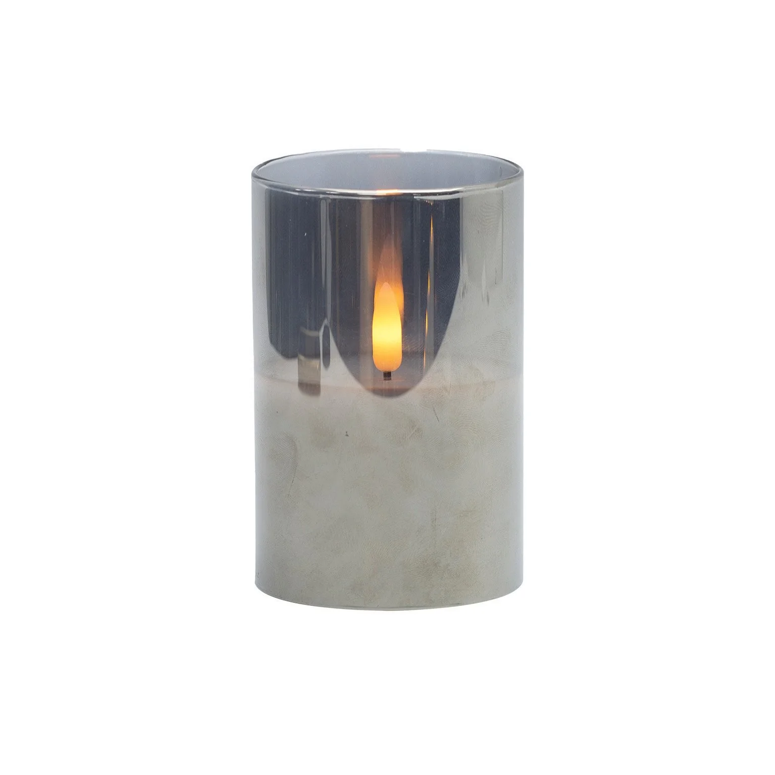 DE VIELLE FLAMELESS LARGE SMOKEY GREY LED GLASS CANDLE - Image 2