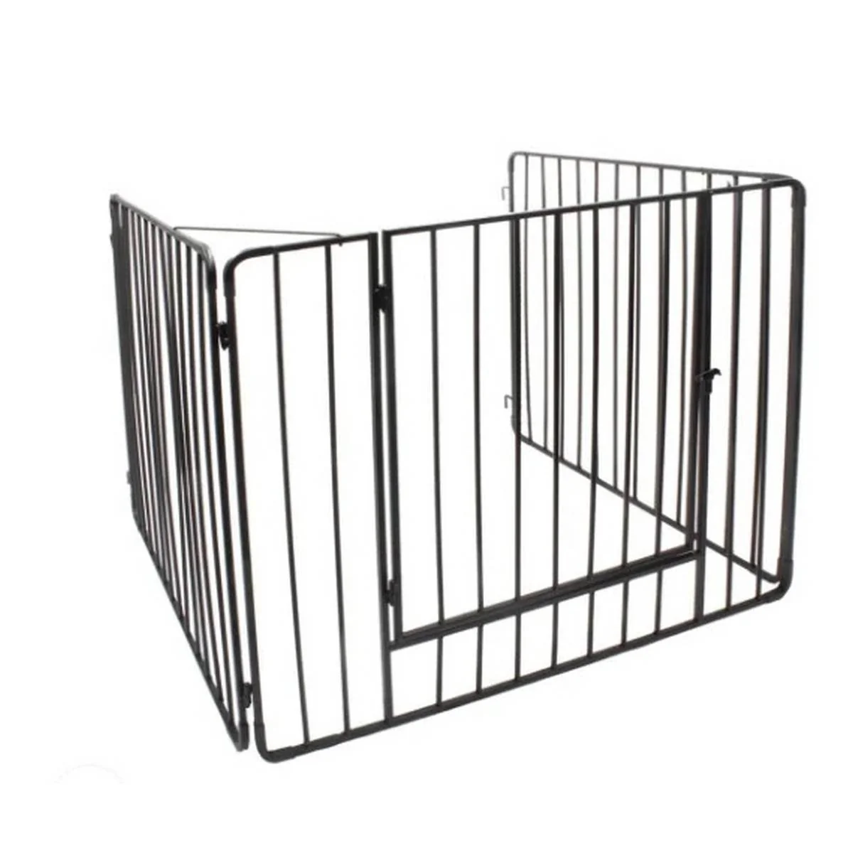 DE VIELLE HERITAGE PREMIUM BLACK H/D STOVE GUARD WITH FRONT OPENING GATE