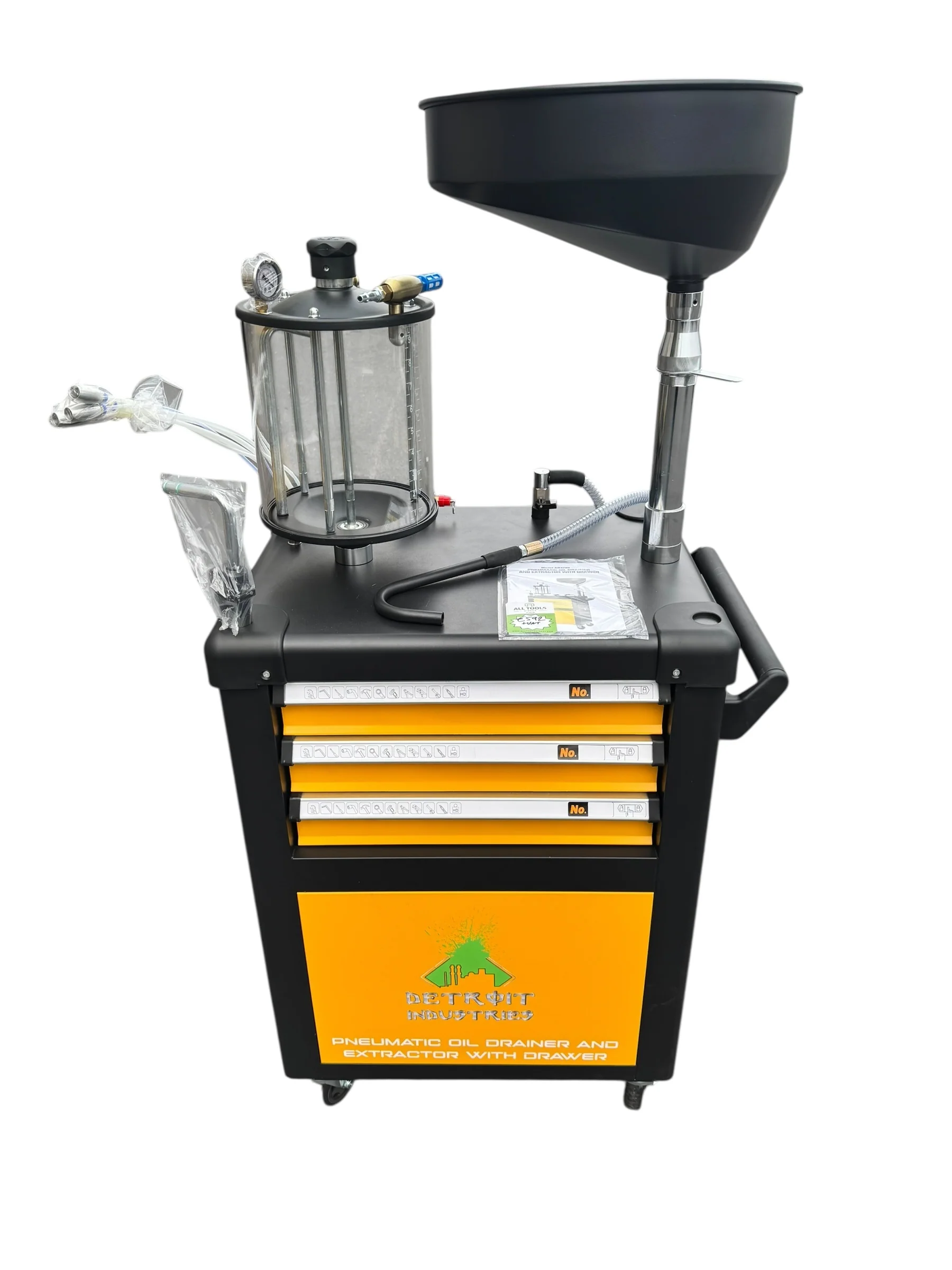 DETROIT INDUSTRIES PNEUMATIC OIL DRAINER & EXTRACTOR WITH DRAWERS