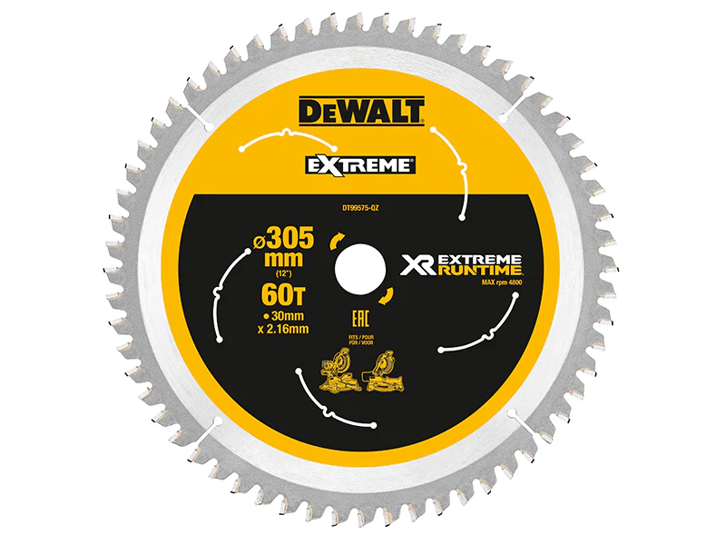 DEWALT XR FlexVolt Mitre Saw Blade 305 x 30mm x 60T
