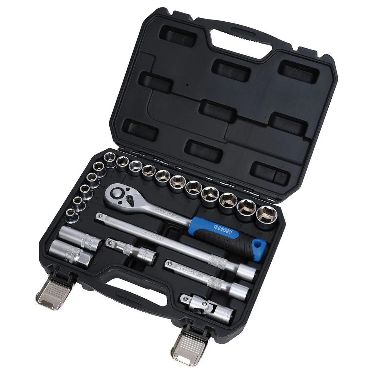 DRAPER HI-TORQ® METRIC SOCKET SET, 1/2" SQ.. DR. (23 PIECE)