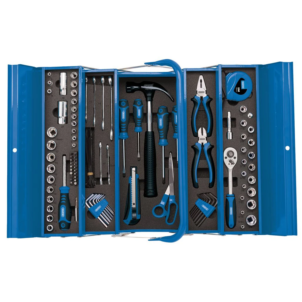 DRAPER TOOL KIT IN STEEL CANTILEVER TOOLBOX (126 PIECE)