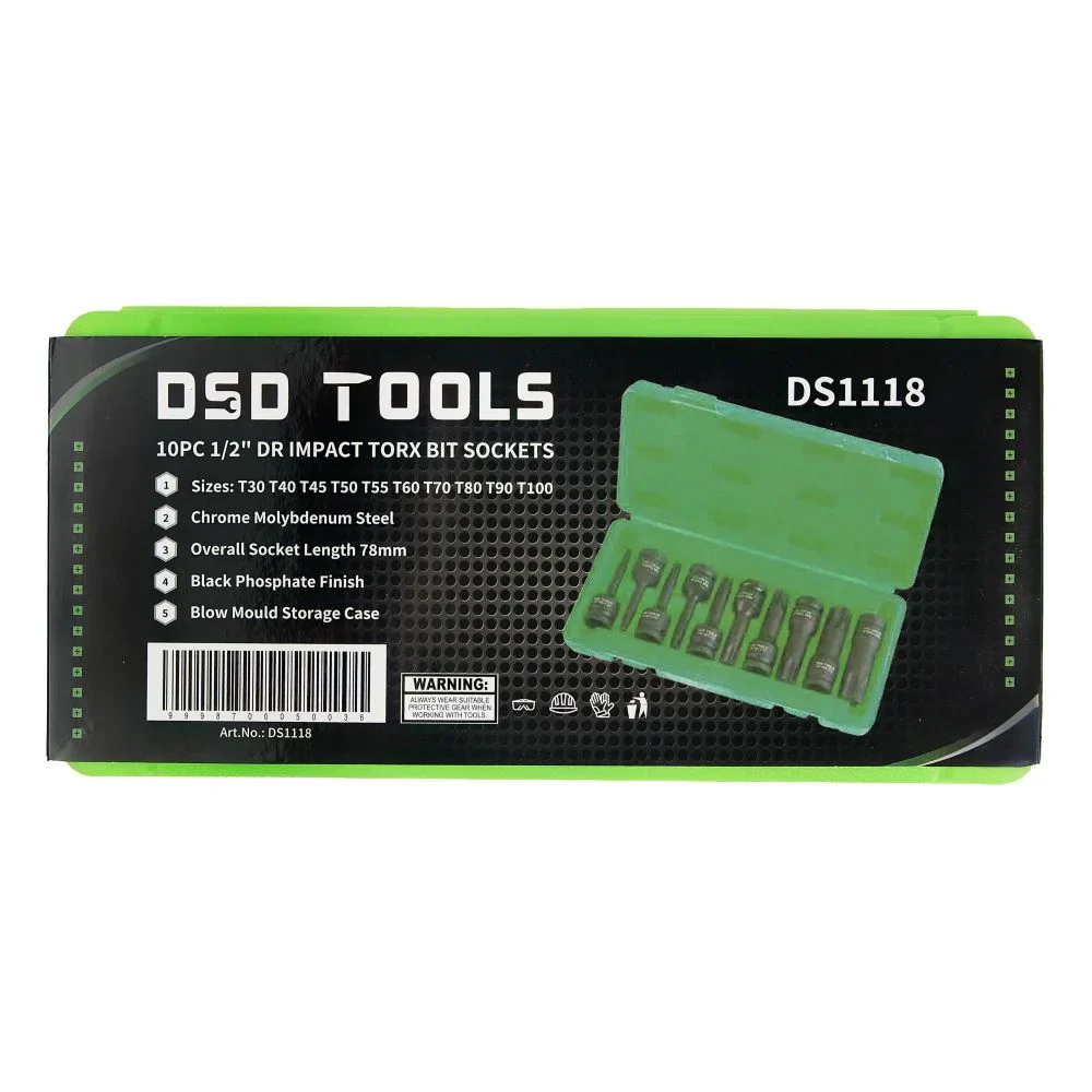 DSD TOOLS 10PC 1/2" DR IMPACT TORX BIT SOCKETS - Image 2