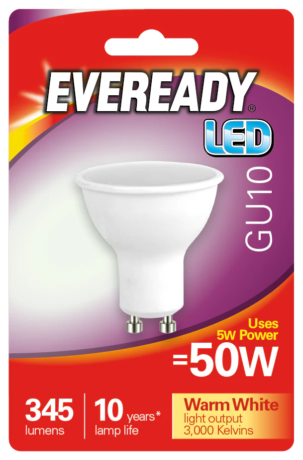 E-READY 3.8W 50W GU10 LED WARM WHITE 345 LUMENS