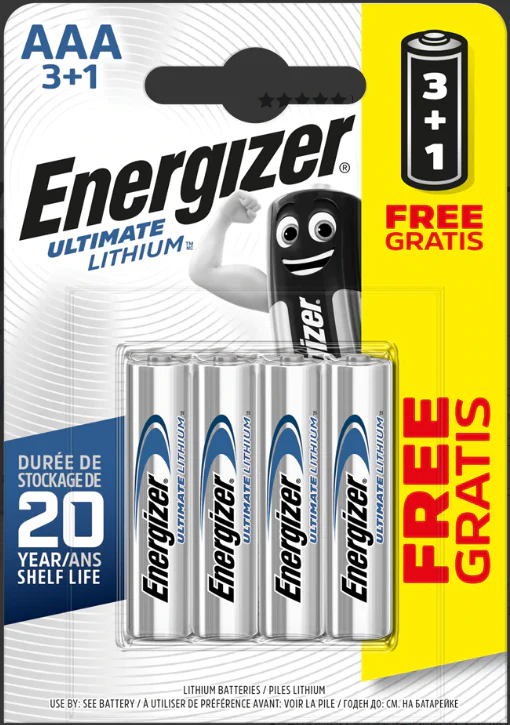 ENERGIZER AAA ULTIMATE LITHIUM BATTERY 3+1