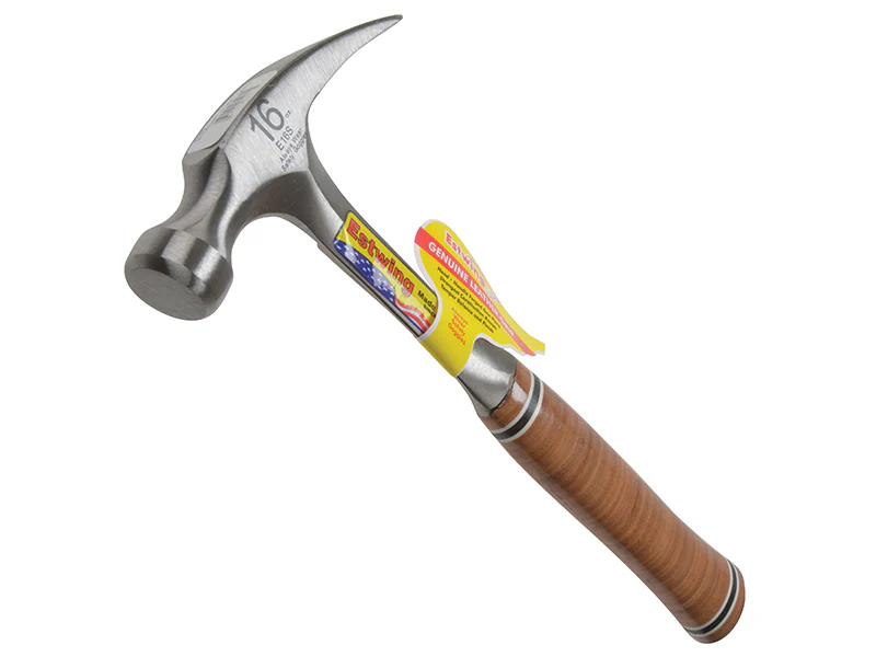 Estwing E16S Straight Claw Hammer - Leather Grip 450g (16oz) - Image 2
