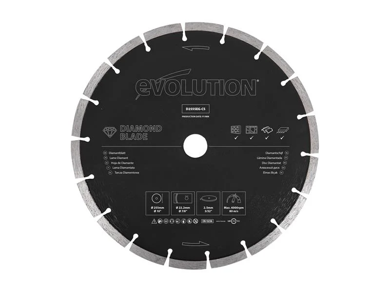 Evolution General Purpose Diamond Blade 255 x 22.2mm
