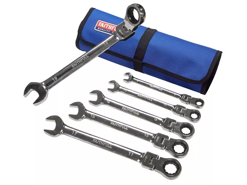 6pc Ratchet Spanner Set in Tool Roll – Watson Hire