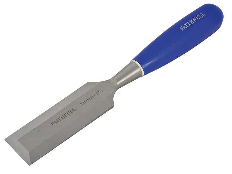 Faithfull Bevel Edge Chisel Blue Grip 38mm (1.1/2in) - Image 2