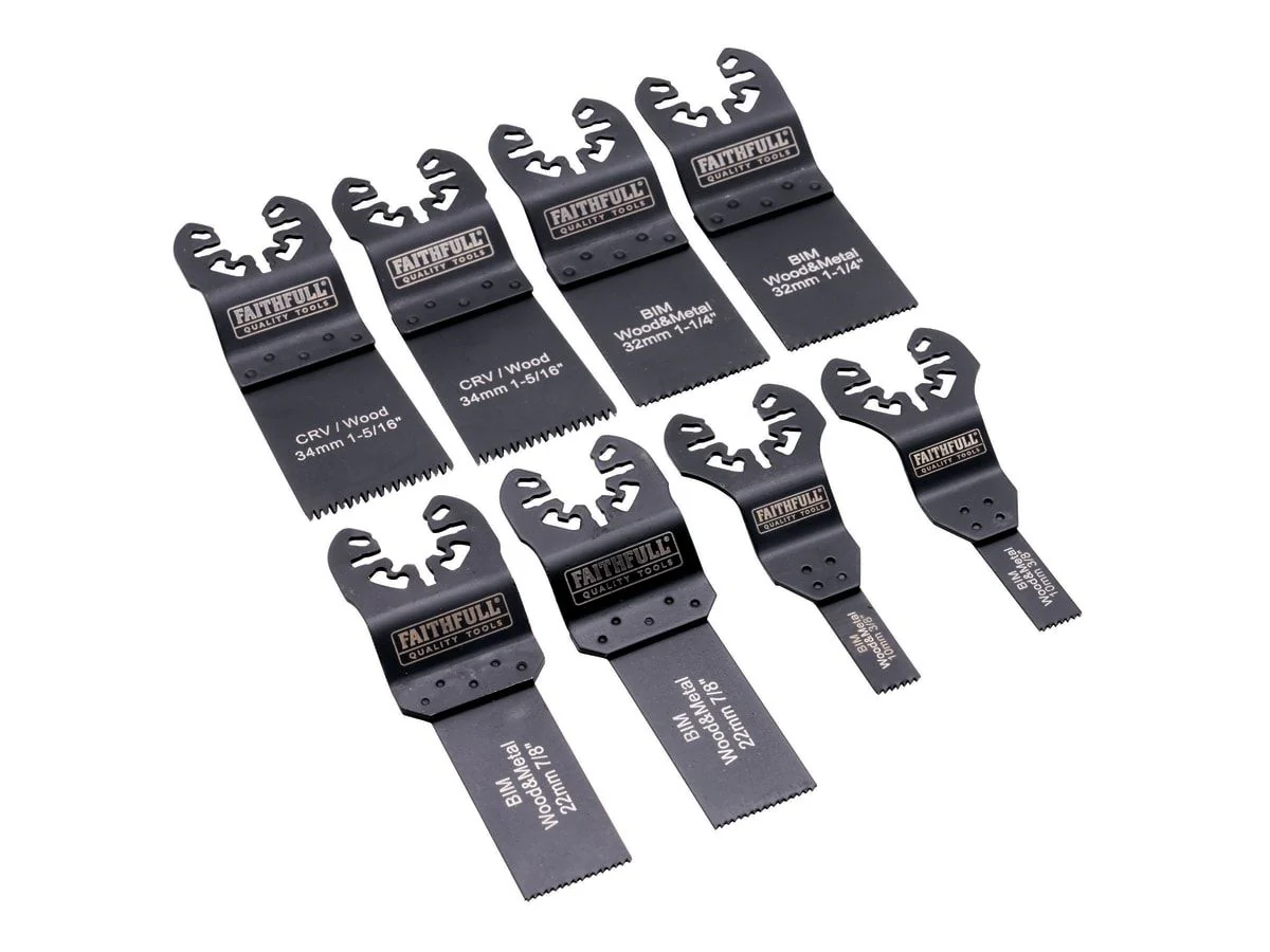 FAITHFULL BI-METAL FLUSH CUT WOOD/METAL BLADES 32MM (PACK 5)