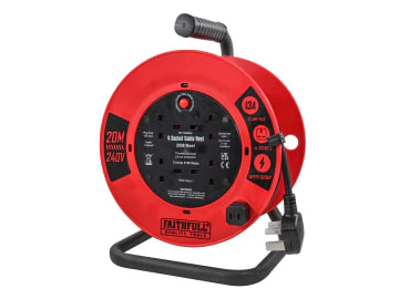 FAITHFULL CABLE REEL 240V 20M 13A 1.25MM CABLE