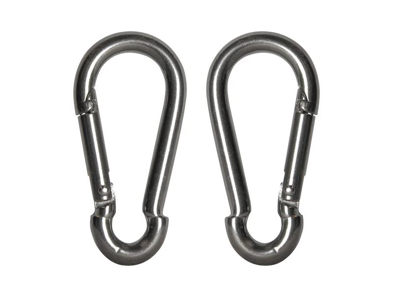 Faithfull Fire Brigade Snap Hook Stainless Steel 6mm (Pack 2)