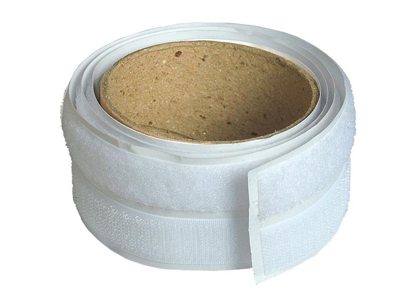 Faithfull Hook & Loop Self-Adhesive Tape 20mm x 1m White - Image 2