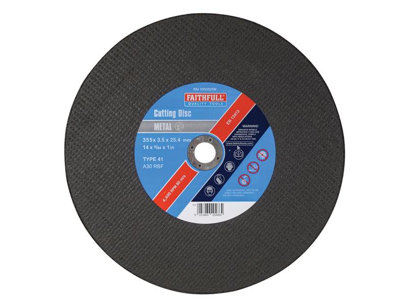 Faithfull Metal Cut Off Disc 355 x 3.5 x 25.4mm - Image 2