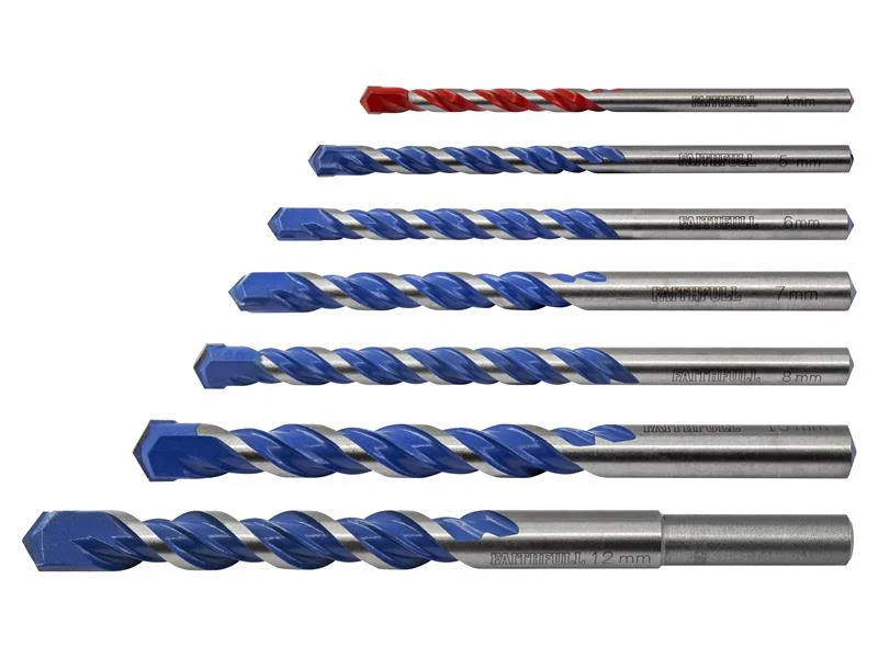 Faithfull Multi Construction Drill Set, 7 Piece