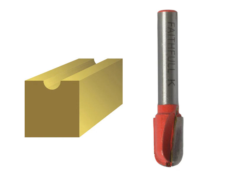 Faithfull Router Bit TCT Radius 5.0 x 18mm 1/4in Shank - Image 2