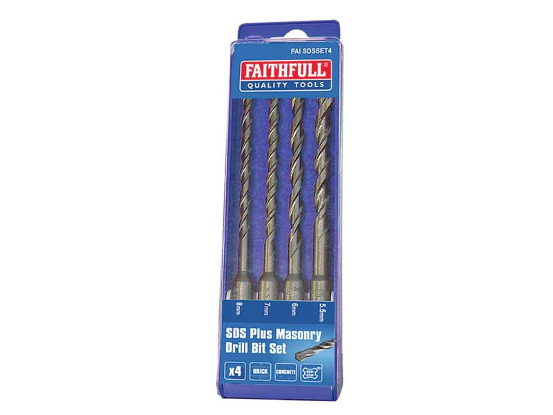 Faithfull SDS Plus Drill Bit Set, 4 Piece - Image 2