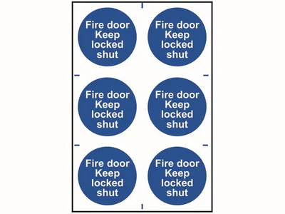 FIRE DOOR KEEP LOCKED SHUT - PVC (200 X 300MM)
