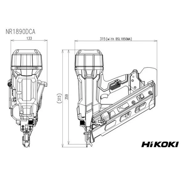 HIKOKI 2ND GEN FIRST FIX NAILER 18V WITH 2 X 5AH BATTERIES - Image 3
