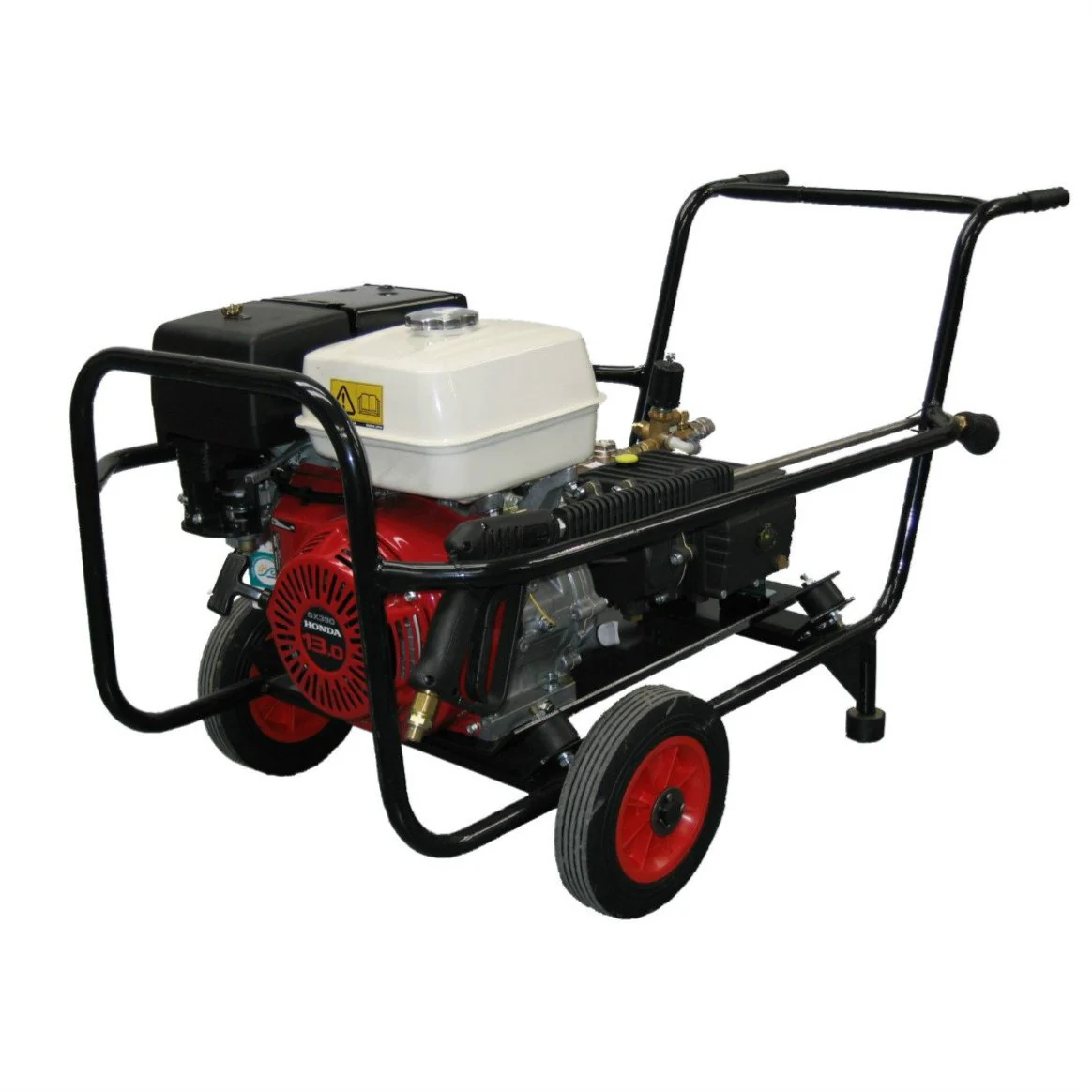 HONDA GX390 13HP 3000PSI 21LPM POWERWASHER GEARBOX DRIVEN TROLLEY FRAME