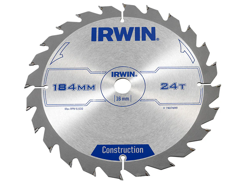 IRWIN® Construction Circular Saw Blade 184 x 16mm x 24T ATB