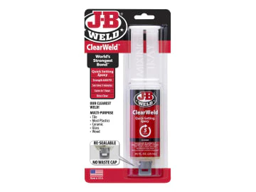 JB WELD CLEAR WELD SYRINGE SETS IN 5 MIN 25ML