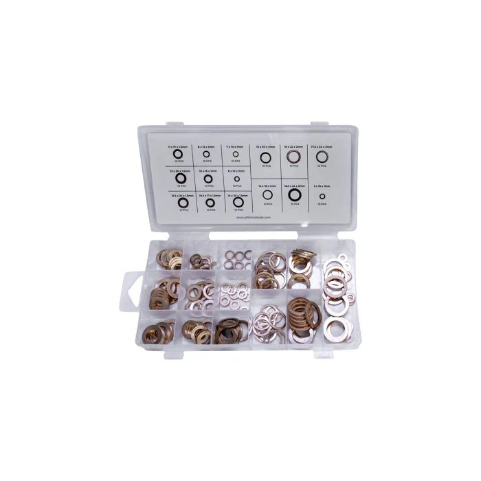 JEFFERSON 150PC COPPER WASHER ASSORTMENT, METRIC