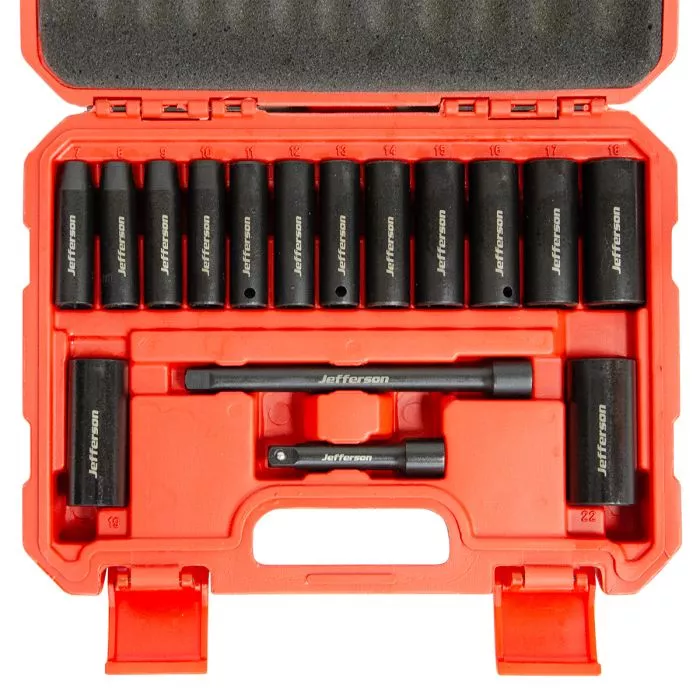 JEFFERSON 16PC 3/8" DEEP IMPACT SOCKET SET