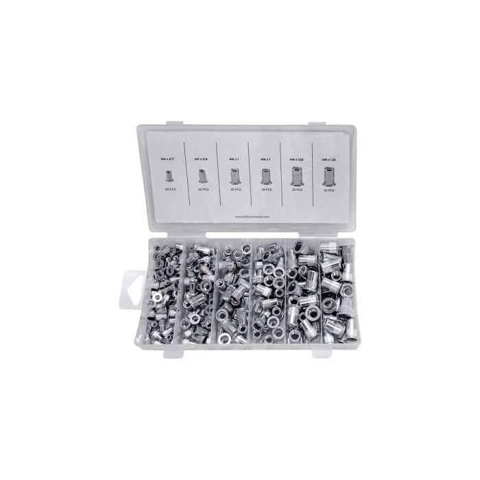 JEFFERSON 200PC RIVET NUT ASSORTMENT M4-M8 METRIC