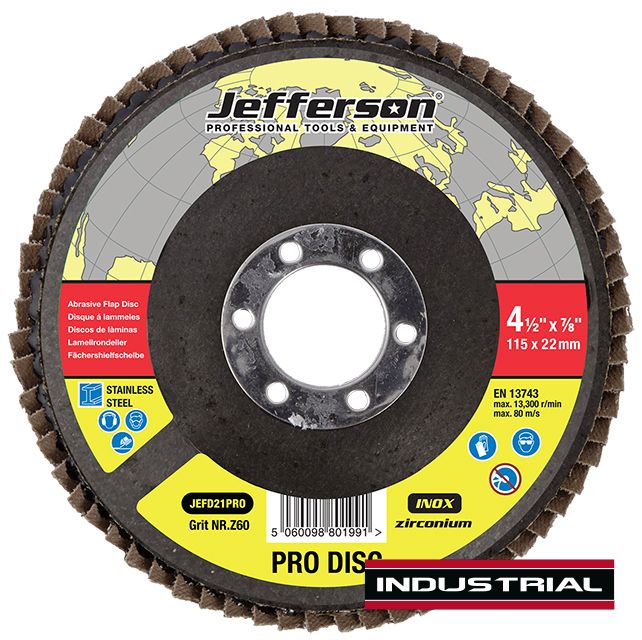 JEFFERSON 4.5" FLAP DISK 80 GRIT