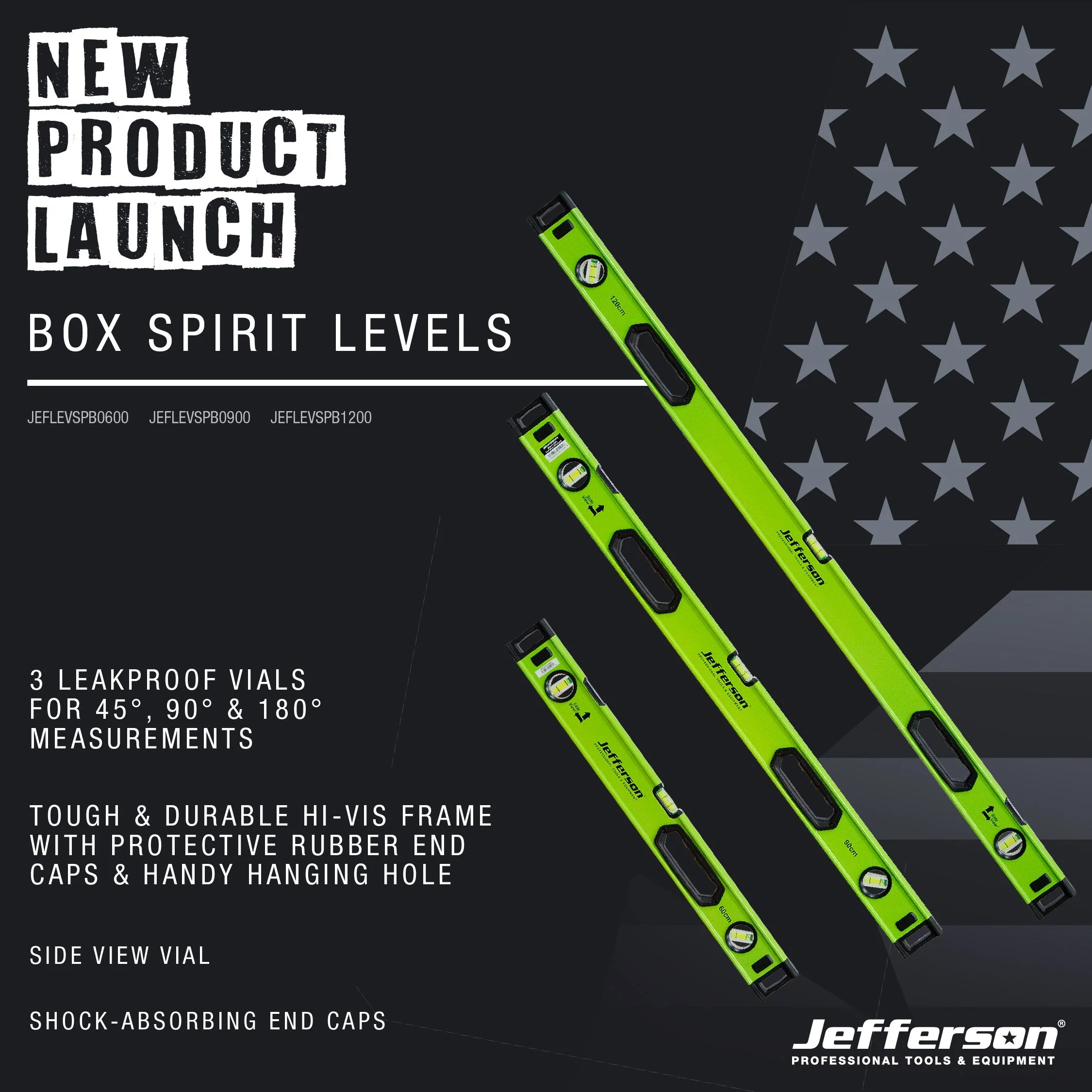 JEFFERSON 600MM BOX SPIRIT LEVEL - Image 2