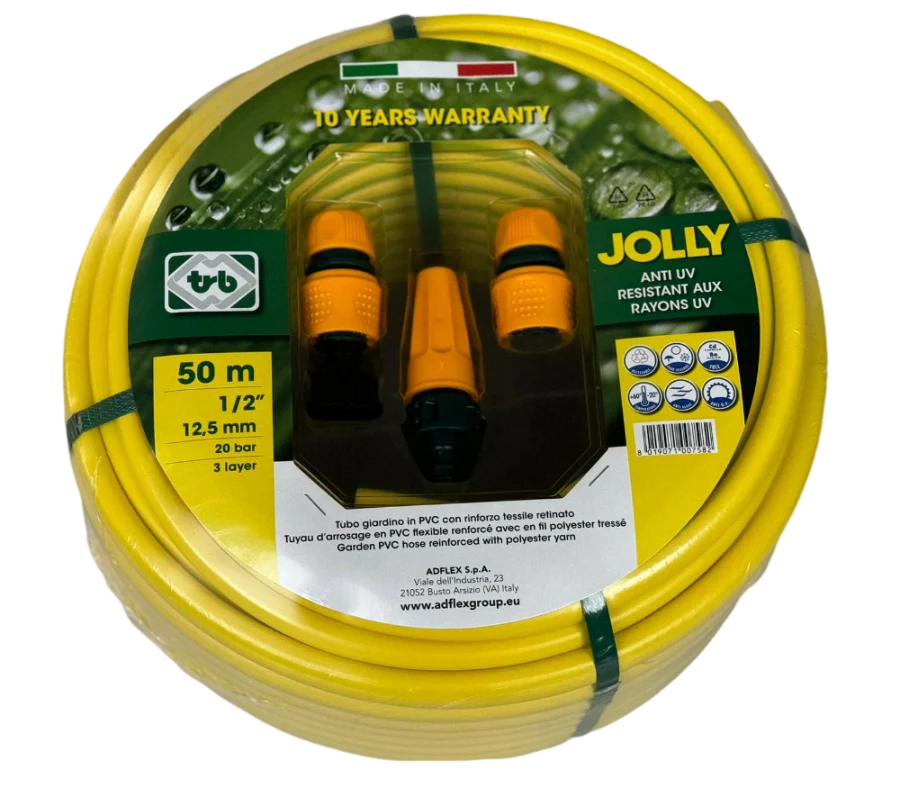 JOLLY 1/2" 50M GARDEN HOSE WITH NOZZLE KIT