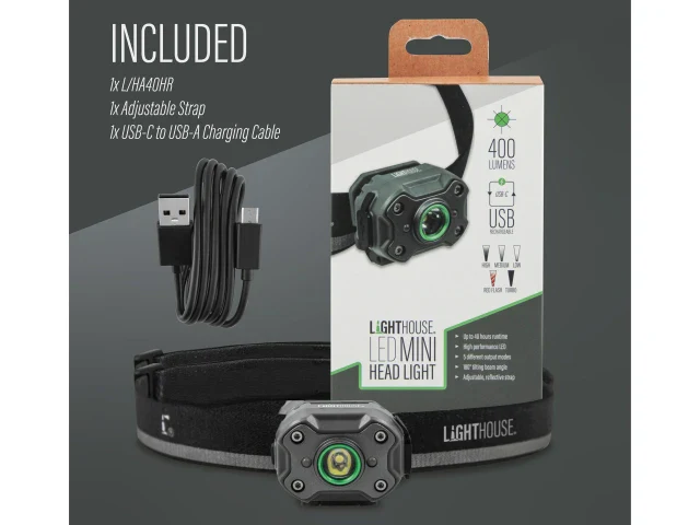 LIGHTHOUSE 400 LUMENS ELITE RECHARGEABLE HEADLIGHT - Image 5