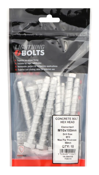 LIGHTNING BOLT M8X75MM BAG 10