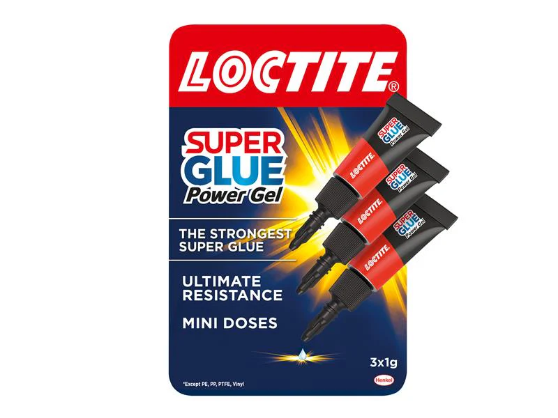 Loctite Super Glue Power Gel Mini Tube Trio 3 x 1g - Image 2