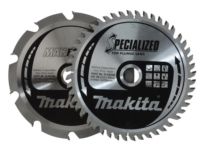 Makita B-49345 Specialized Plunge Cut Saw Blade 165 x 20mm x 10T/48T (Twin Pack)